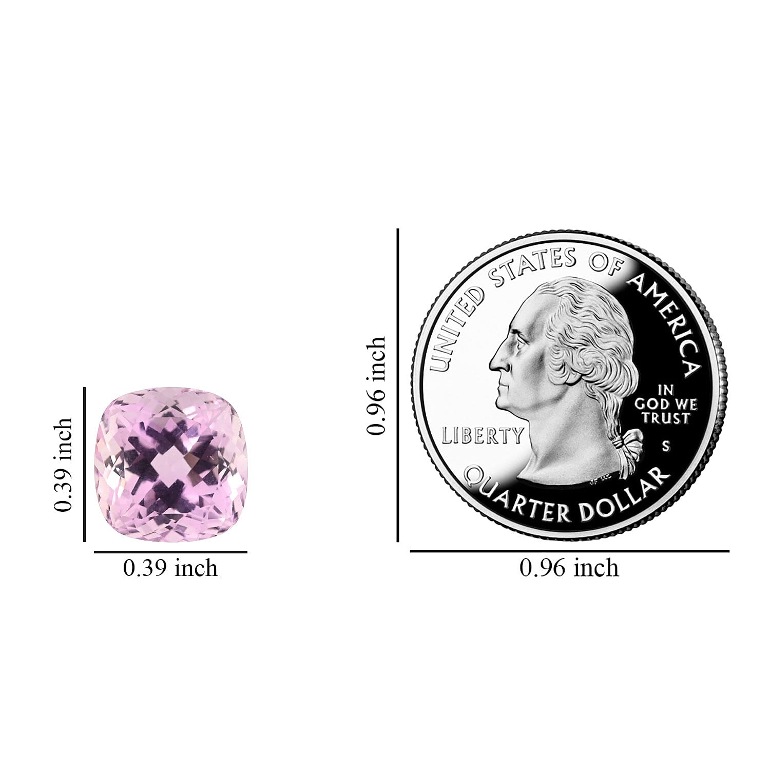 AAAA Martha Rocha Kunzite (Cush 10x10 mm) 5.00 ctw