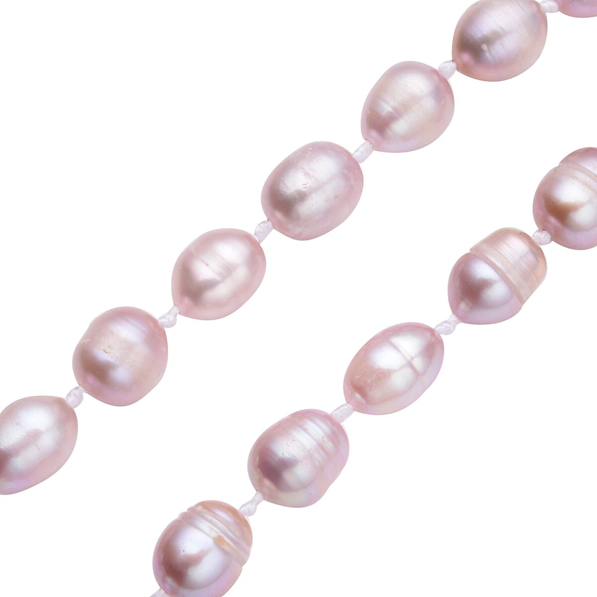 Purple Freshwater Pearl 6-8mm Necklace (18 Inches) in Stainless Steel , Tarnish-Free, Waterproof, Sweat Proof Jewelry image number 3