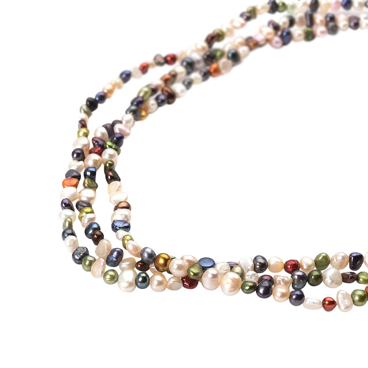 Multi Color Freshwater Pearl 4-6mm Endless Necklace (64 Inches) 319.00 ctw image number 2