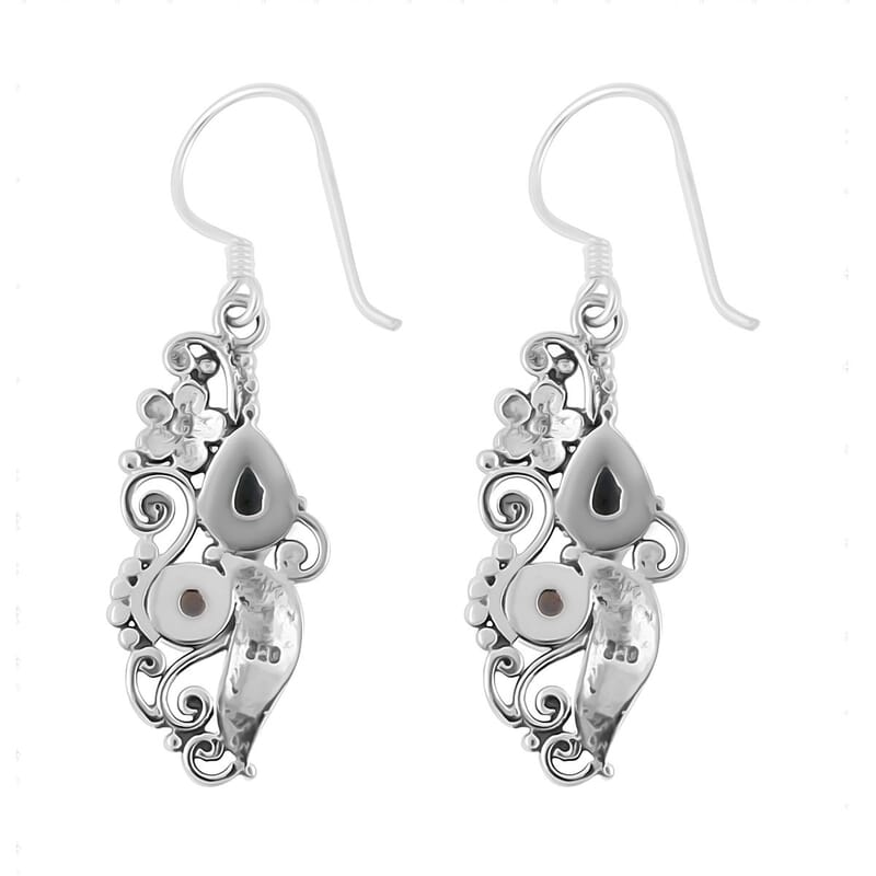 Bali Legacy Premium Ethiopian Welo Opal Earrings in Sterling Silver 10 Grams 1.15 ctw