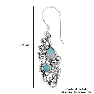 Bali Legacy Premium Ethiopian Welo Opal Earrings in Sterling Silver 10 Grams 1.15 ctw