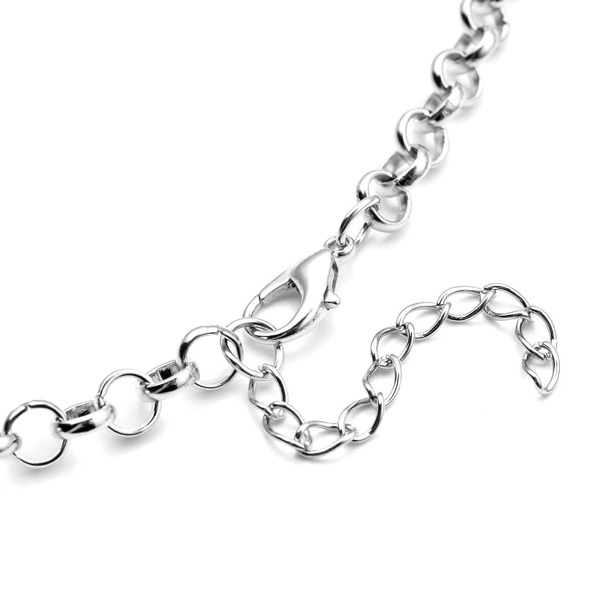 Austrian Crystal Lariat Necklace 28-30 Inches in Silvertone image number 4