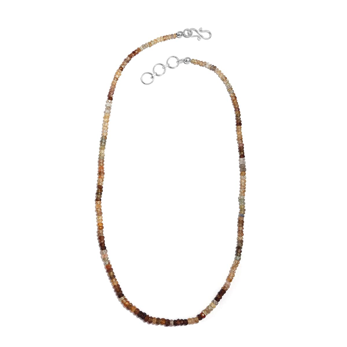 Golden Zircon Beaded Necklace 18 Inches in Platinum Over Sterling Silver 65.00 ctw image number 2