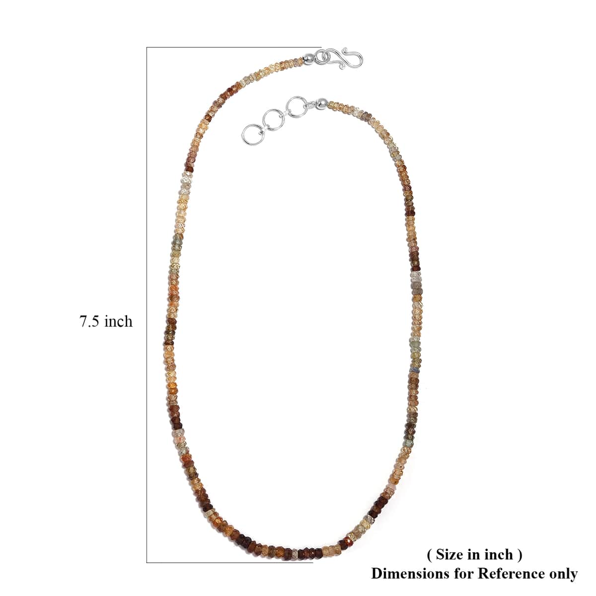 Golden Zircon Beaded Necklace 18 Inches in Platinum Over Sterling Silver 65.00 ctw image number 4