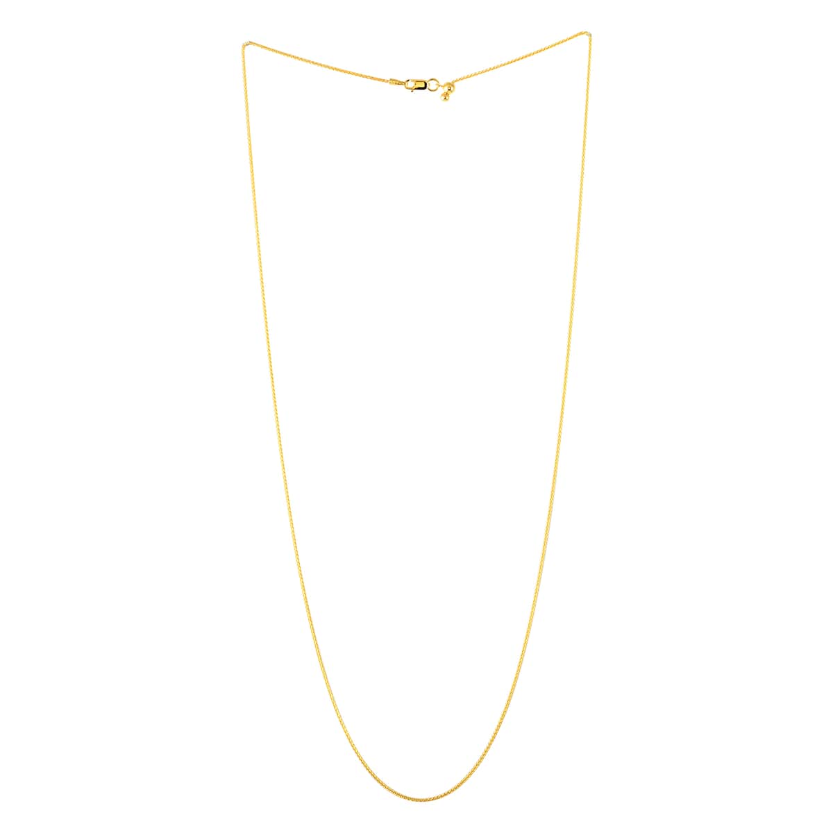 14K Yellow Gold Over Sterling Silver 0.93mm Franco Chain Necklace 24 Inches with Bolo Adjuster 3.05 Grams image number 3