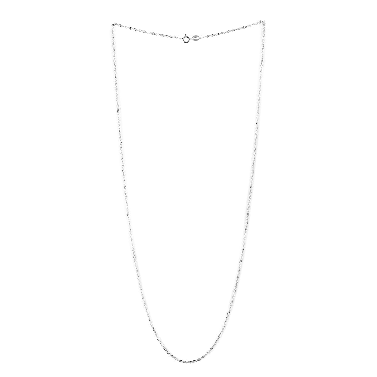 Italian Sterling Silver 1.6mm Singapore Chain Necklace 24 Inches 2.05 Grams image number 3