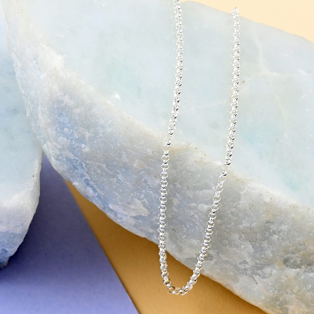 Italian Sterling Silver 1.58 mm Rolo Chain Necklace 20 Inches 2.35 Grams image number 1