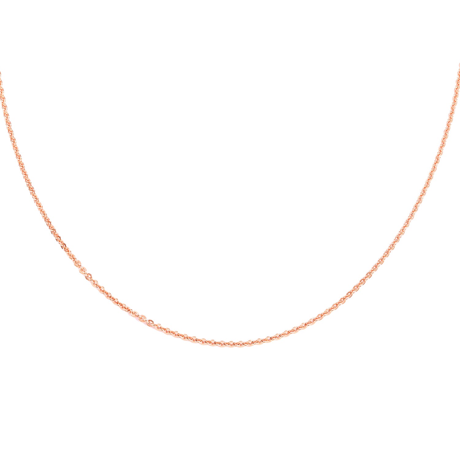 14K Rose Gold Over Sterling Silver 1.54 mm Rolo Chain Necklace 24 Inches with Bolo Adjuster 3.70 Grams