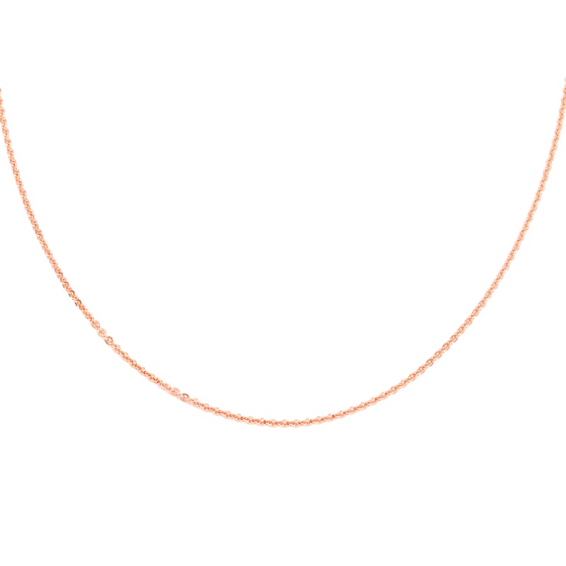 14K Rose Gold Over Sterling Silver 1.54 mm Rolo Chain Necklace 24 Inches with Bolo Adjuster 3.70 Grams