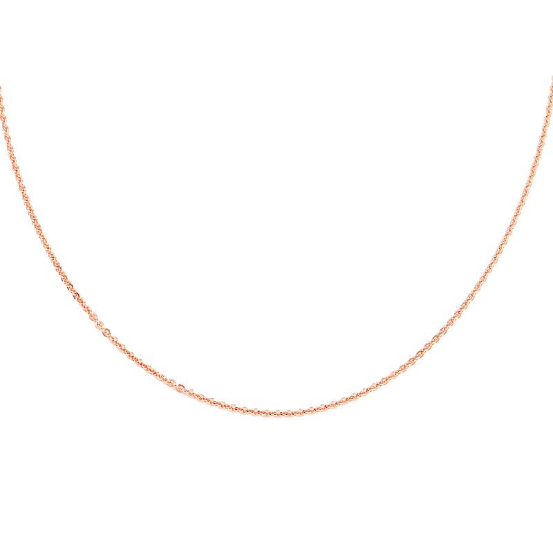 14K Rose Gold Over Sterling Silver 1.54 mm Rolo Chain Necklace 24 Inches with Bolo Adjuster 3.70 Grams