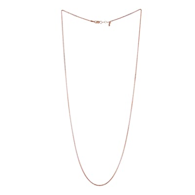 14K Rose Gold Over Sterling Silver 1.54 mm Rolo Chain Necklace 24 Inches with Bolo Adjuster 3.70 Grams