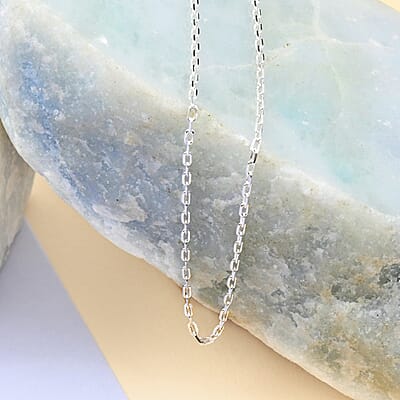 Sterling Silver Micro Paper Clip Chain Necklace with Bolo Extender 24 Inches 1.34mm 2.75 Grams