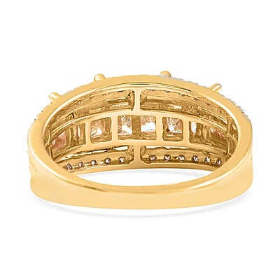Natural Yellow and White Diamond SI 2.00 ctw Ring in 14K Yellow Gold (Size 7.0) 5.20 Grams
