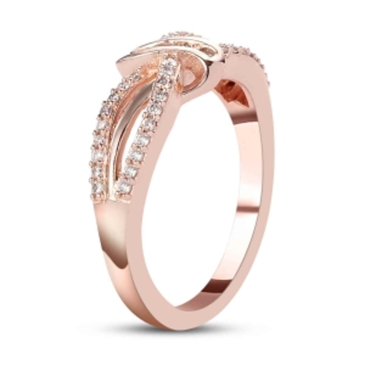 Natural Pink and White Diamond 0.25 ctw Ring in Vermeil Rose Gold Over Sterling Silver (Size 10.0) image number 3