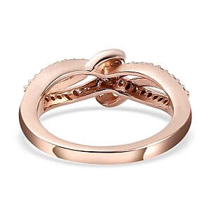 Natural Pink and White Diamond 0.25 ctw Ring in Vermeil Rose Gold Over Sterling Silver (Size 10.0)