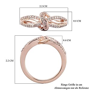 Natural Pink and White Diamond 0.25 ctw Ring in Vermeil Rose Gold Over Sterling Silver (Size 10.0)