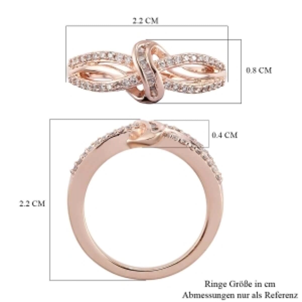 Natural Pink and White Diamond 0.25 ctw Ring in Vermeil Rose Gold Over Sterling Silver (Size 10.0) image number 5