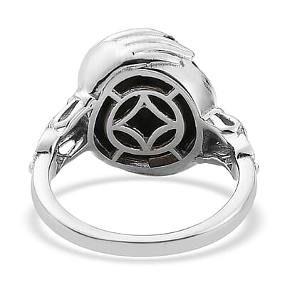 Natural Yooperlite Solitaire Ring in Platinum Over Sterling Silver (Size 10.0) 7.35 ctw with Free UV Torch