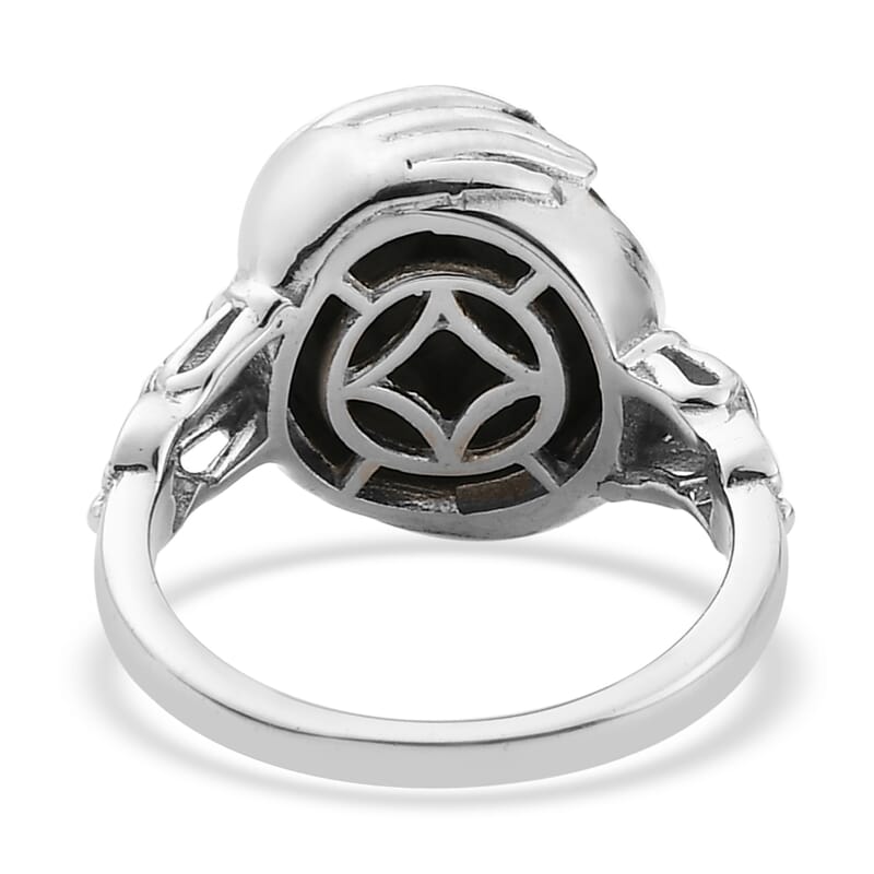 Natural Yooperlite Solitaire Ring in Platinum Over Sterling Silver (Size 10.0) 7.35 ctw with Free UV Torch