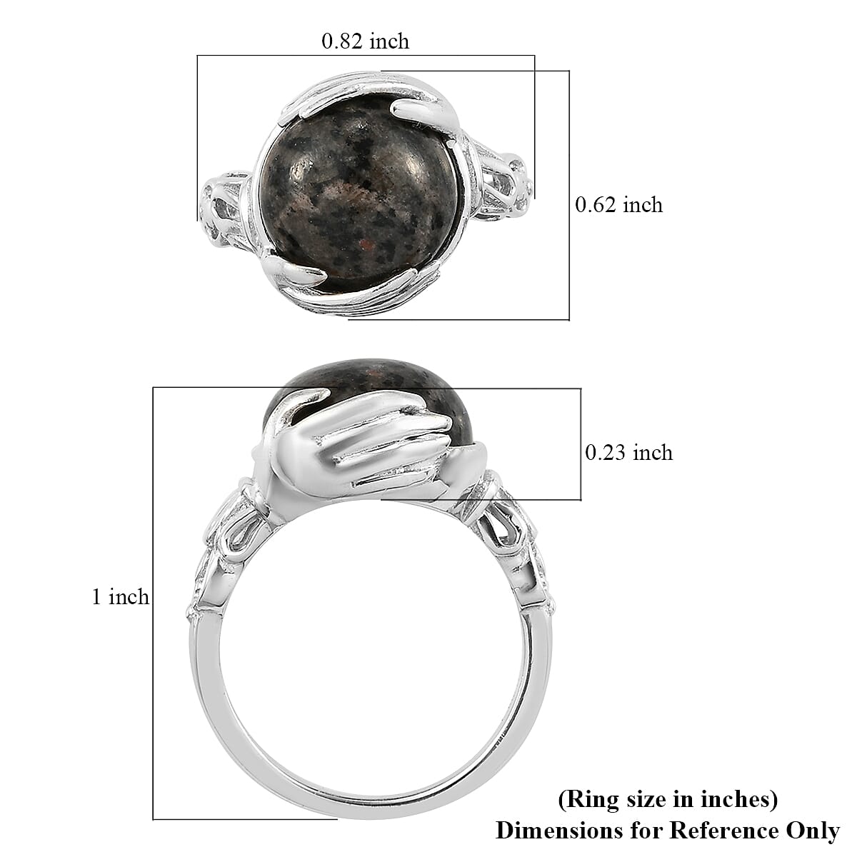 Natural Yooperlite Solitaire Ring in Platinum Over Sterling Silver (Size 10.0) 7.35 ctw with Free UV Torch
