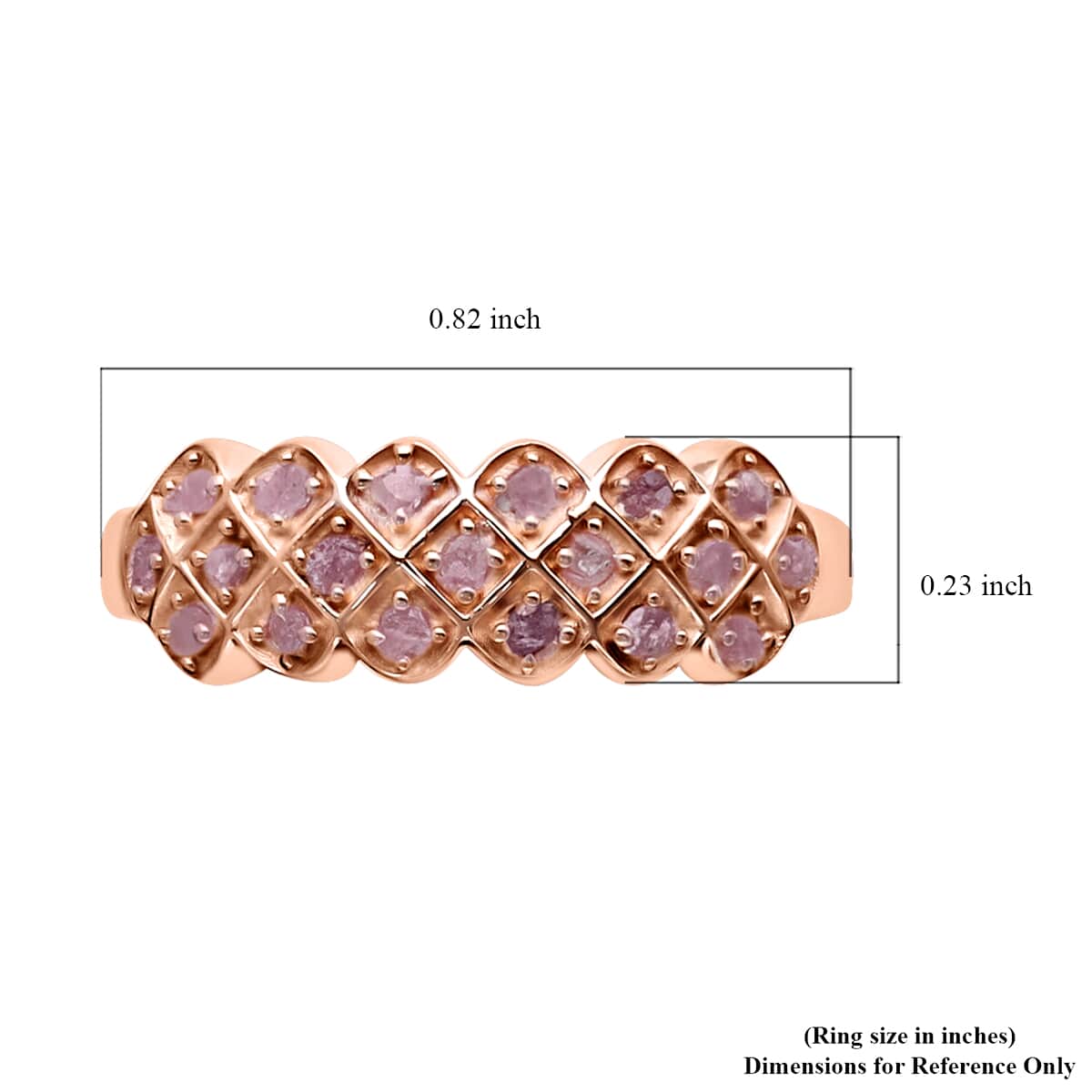 Buy Uncut Natural Pink Diamond Ring in Vermeil Rose Gold Over Sterling  Silver (Size 10.0) 0.25 ctw at ShopLC.