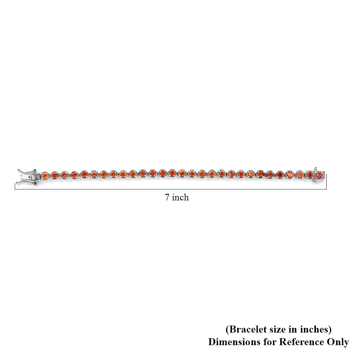 Crimson Fire Opal Tennis Bracelet in Platinum Over Sterling Silver (6.50 In) 11.45 Grams 3.50 ctw image number 4