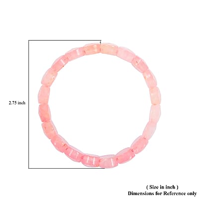 Galilea Rose Quartz Beaded Stretch Bracelet in Sterling Silver 260.00 ctw
