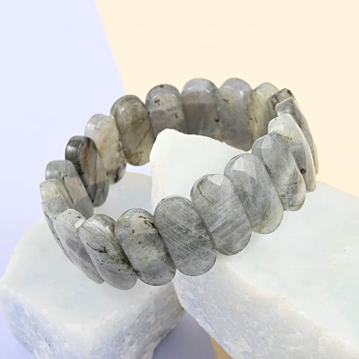 Malagasy Labradorite Beaded Stretch Bracelet in Sterling Silver 225.00 ctw image number 1