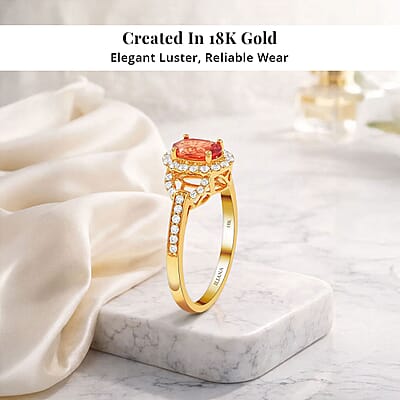 Certified & Appraised Iliana 18K Yellow Gold AAA Songea Sapphire and G-H SI Diamond Ring (Size 7.0) 1.40 ctw