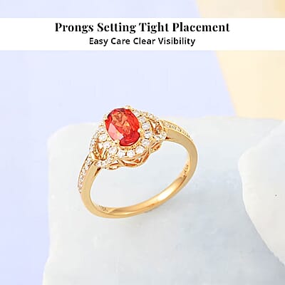 Certified & Appraised Iliana 18K Yellow Gold AAA Songea Sapphire and G-H SI Diamond Ring (Size 7.0) 1.40 ctw
