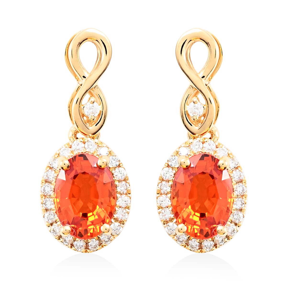 Certified & Appraised  Iliana 18K Yellow Gold AAA Songea Sapphire and G-H SI Diamond Earrings 2.53 Grams 2.25 ctw image number 0