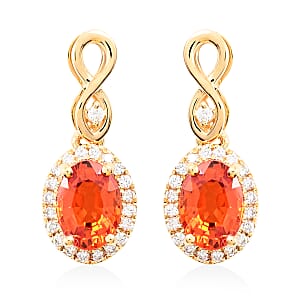 Certified & Appraised  Iliana 18K Yellow Gold AAA Songea Sapphire and G-H SI Diamond Earrings 2.53 Grams 2.25 ctw