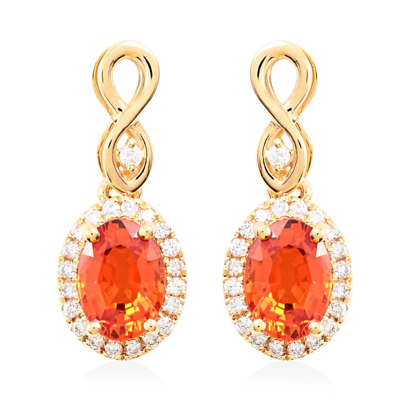 Certified & Appraised  Iliana 18K Yellow Gold AAA Songea Sapphire and G-H SI Diamond Earrings 2.53 Grams 2.25 ctw