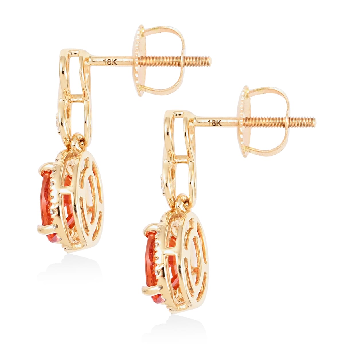 Certified & Appraised  Iliana 18K Yellow Gold AAA Songea Sapphire and G-H SI Diamond Earrings 2.53 Grams 2.25 ctw image number 3