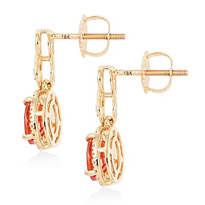 Certified & Appraised  Iliana 18K Yellow Gold AAA Songea Sapphire and G-H SI Diamond Earrings 2.53 Grams 2.25 ctw
