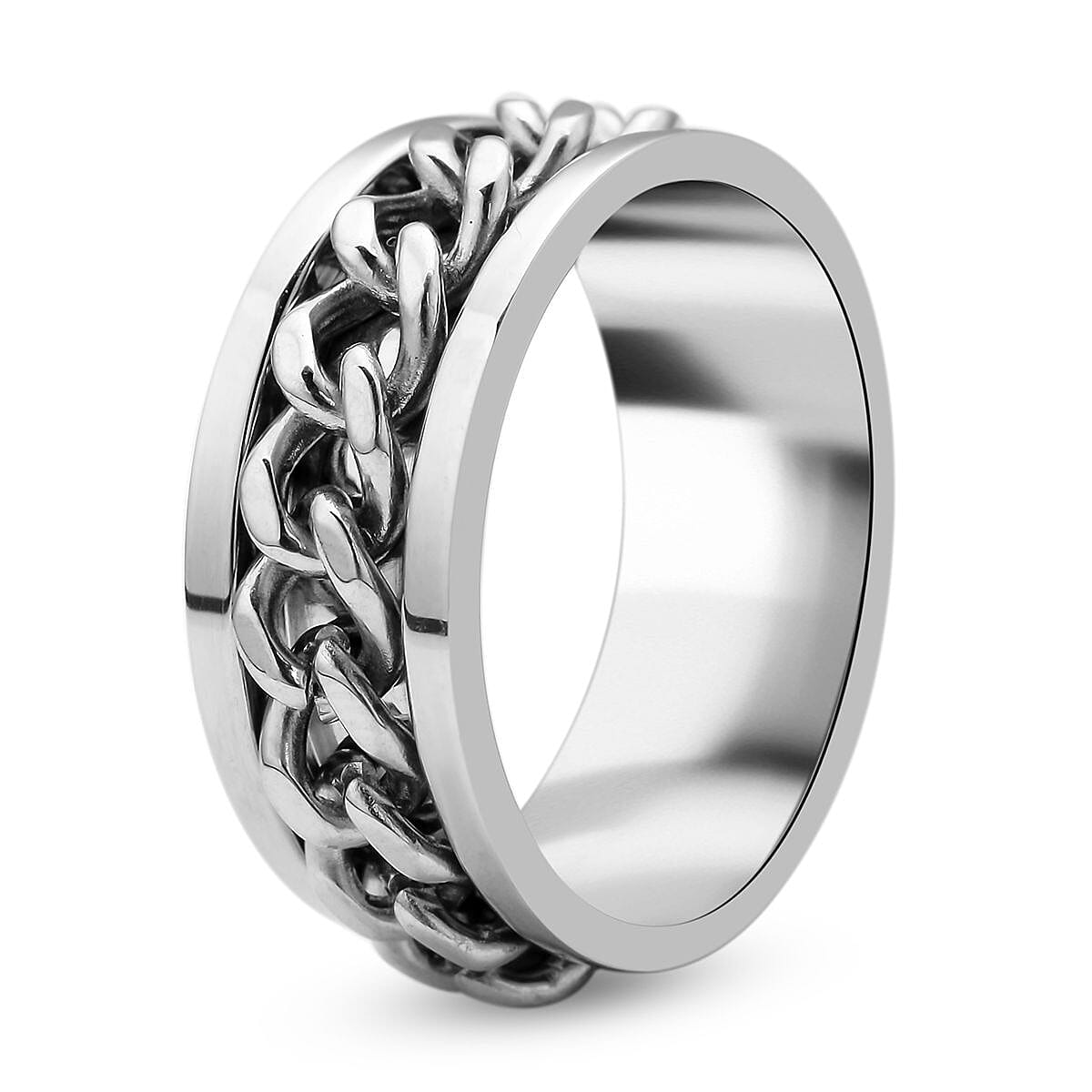 Cuban Chain Spinner Ring in Stainless Steel (Size 10.0) image number 3