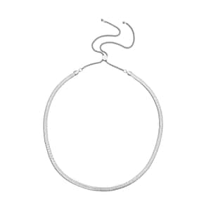 Herringbone Chain Necklace with Adjustable Ball (18-29 Inches) in Stainless Steel , Tarnish-Free, Waterproof, Sweat Proof Jewelry