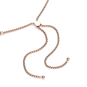 Shiny Box Link Necklace with Adjustable Ball (18-29 Inches) in ION Plated RG Stainless Steel , Tarnish-Free, Waterproof, Sweat Proof Jewelry