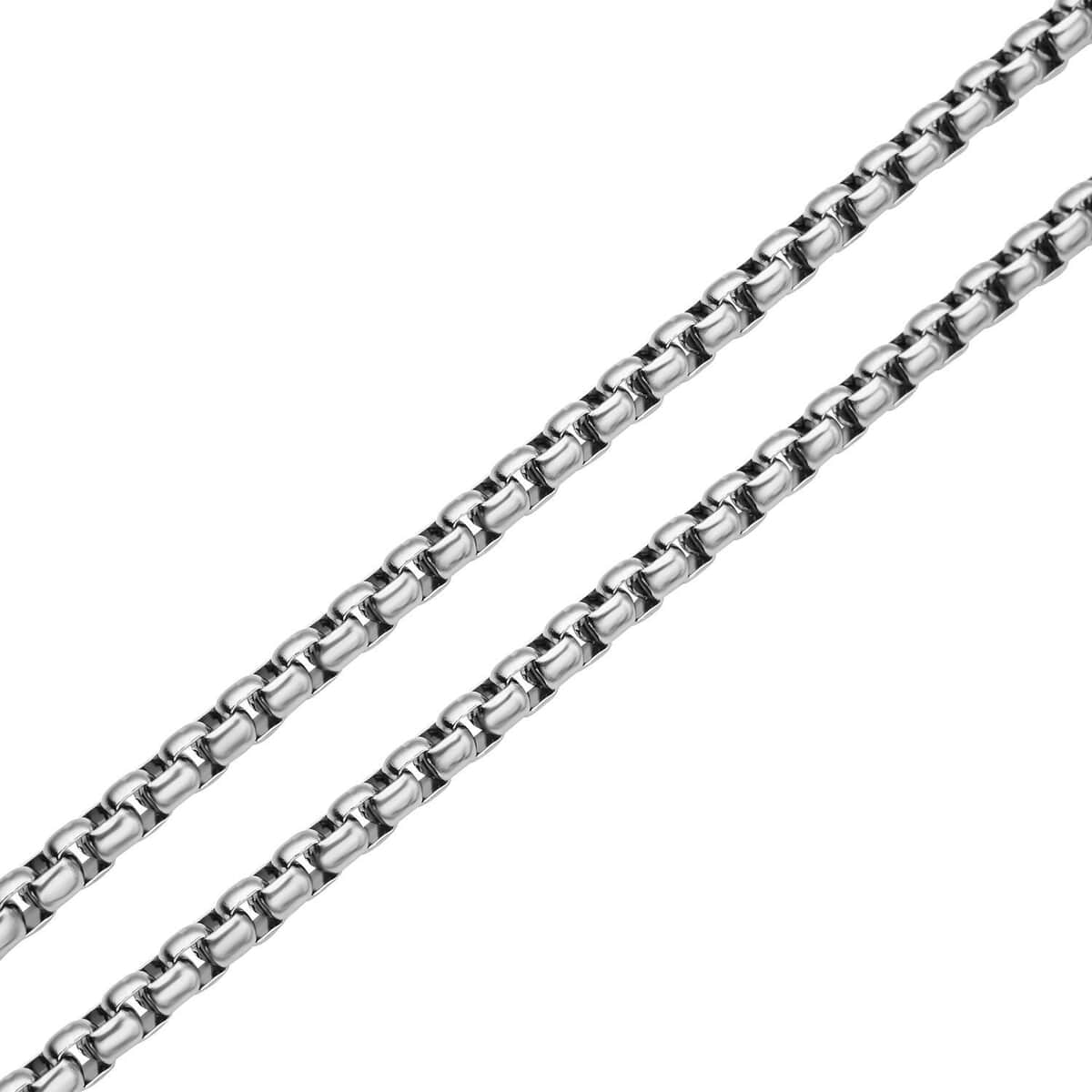 Shiny Box Link Necklace with Adjustable Ball (18-29 Inches) in Stainless Steel , Tarnish-Free, Waterproof, Sweat Proof Jewelry image number 2