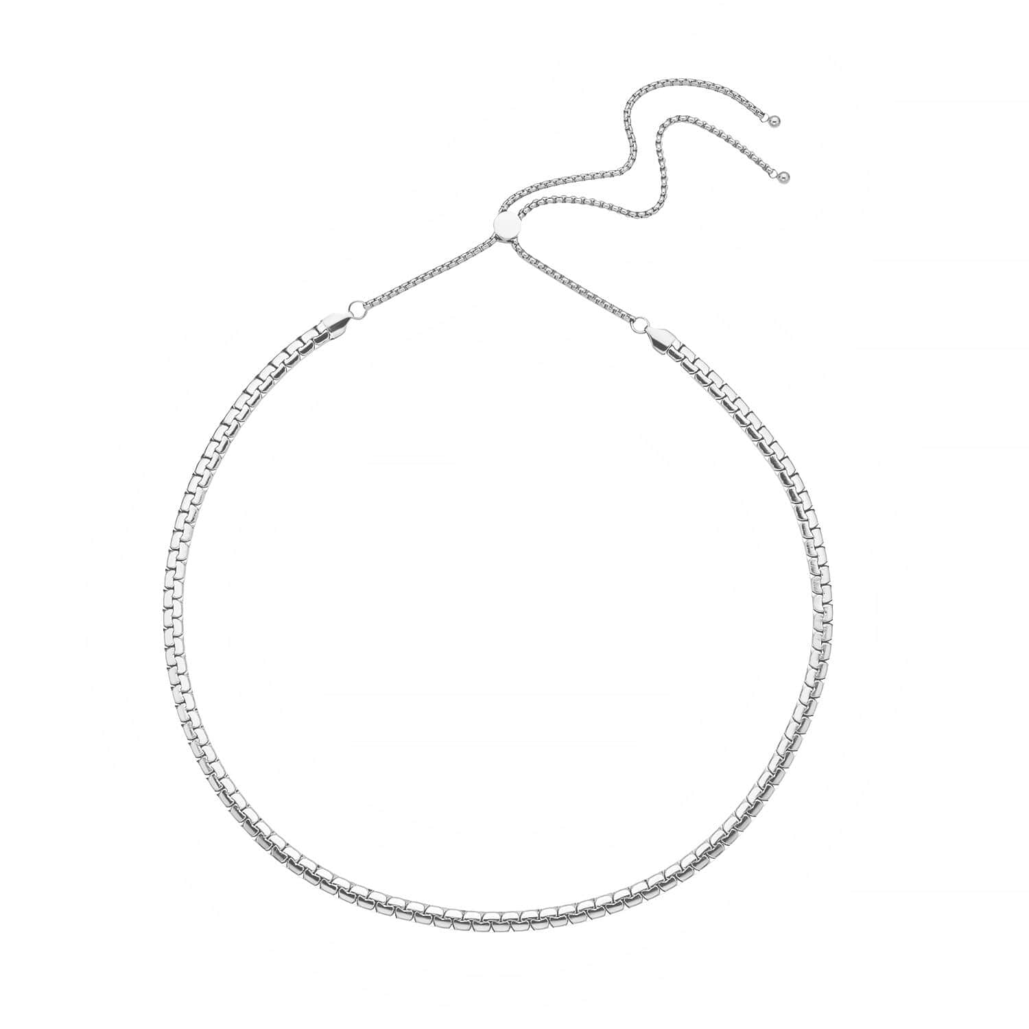 Buy Flat Box Link Chain Necklace (18-29 Inches) with Adjustable