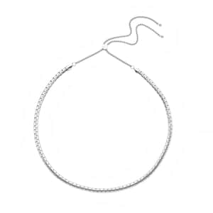 Flat Box Link Chain Necklace (18-29 Inches) with Adjustable Ball in Stainless Steel (34.40 g) , Tarnish-Free, Waterproof, Sweat Proof Jewelry