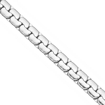 Flat Box Link Chain Necklace (18-29 Inches) with Adjustable Ball in Stainless Steel (34.40 g) , Tarnish-Free, Waterproof, Sweat Proof Jewelry