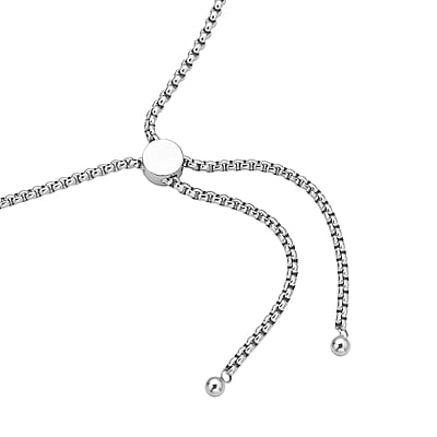Flat Box Link Chain Necklace (18-29 Inches) with Adjustable Ball in Stainless Steel (34.40 g) , Tarnish-Free, Waterproof, Sweat Proof Jewelry
