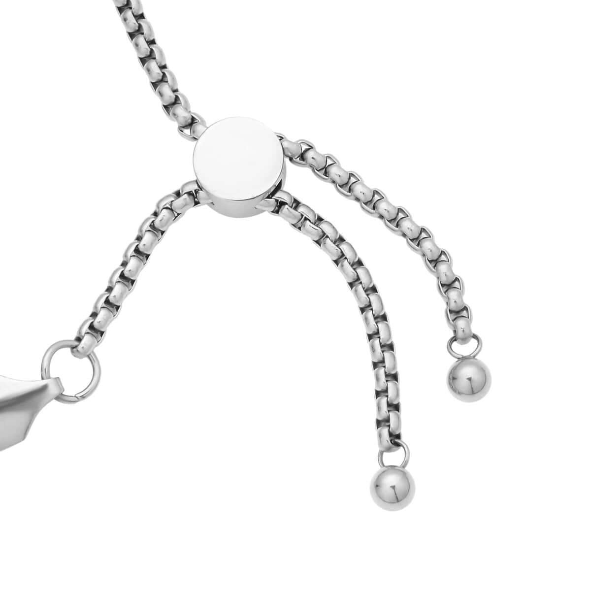 Flat Box Link Bracelet (6-9In) with Adjustable Ball in Stainless Steel image number 3