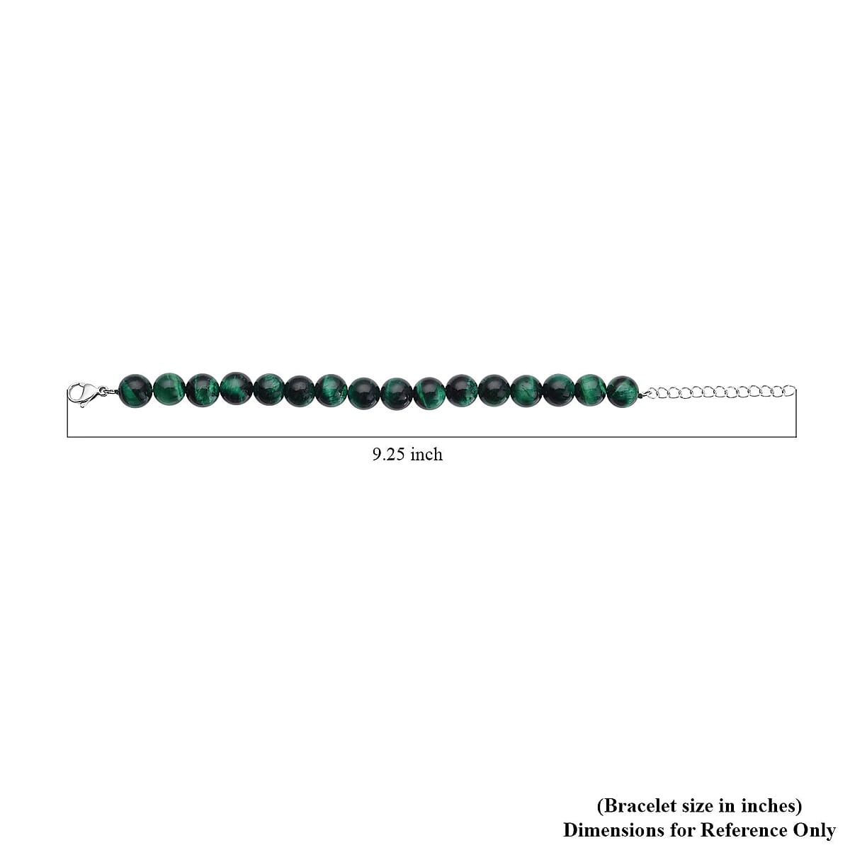 Green Tiger's Eye (D) Beaded Bracelet in Stainless Steel (7-9In) 120.00 ctw , Tarnish-Free, Waterproof, Sweat Proof Jewelry image number 5