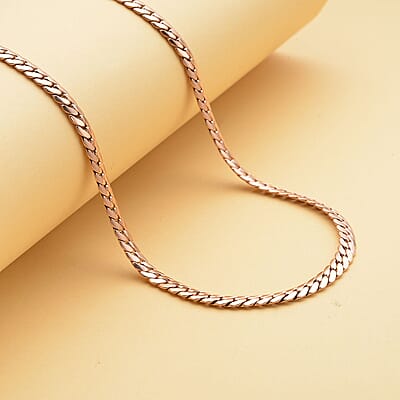 Curb Chain Lariat Necklace (18-29 Inches) in ION Plated RG Stainless Steel | Tarnish-Free, Waterproof, Sweat Proof Jewelry