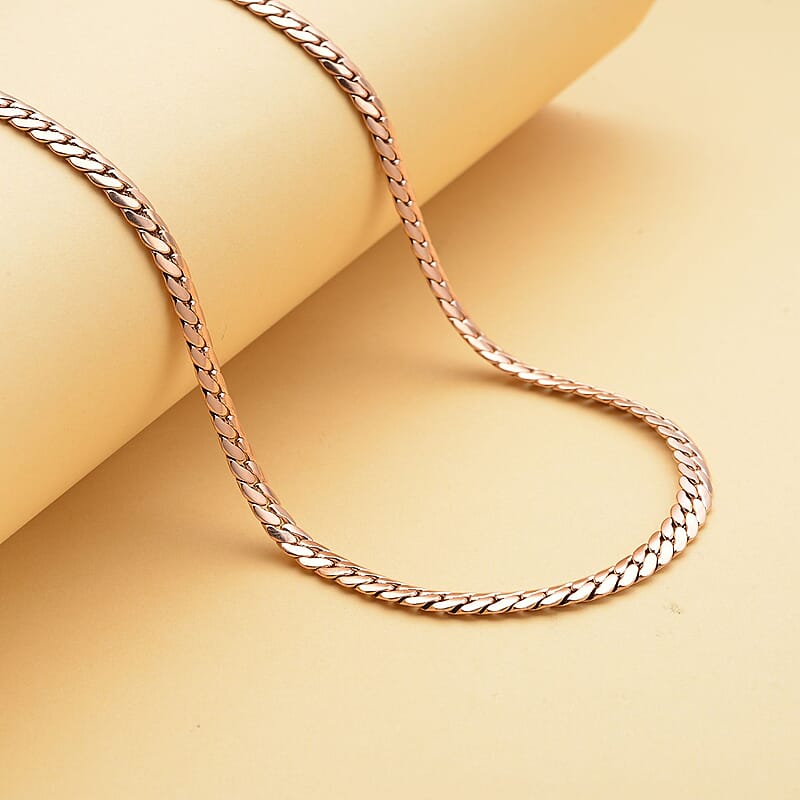 Curb Chain Lariat Necklace (18-29 Inches) in ION Plated RG Stainless Steel | Tarnish-Free, Waterproof, Sweat Proof Jewelry