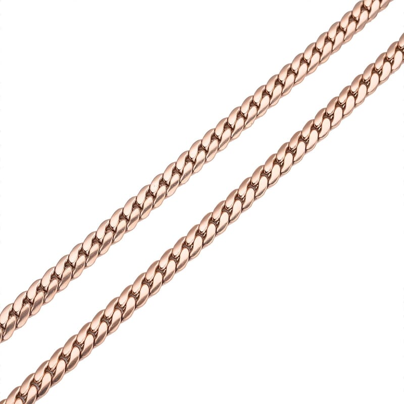 Curb Chain Lariat Necklace (18-29 Inches) in ION Plated RG Stainless Steel | Tarnish-Free, Waterproof, Sweat Proof Jewelry
