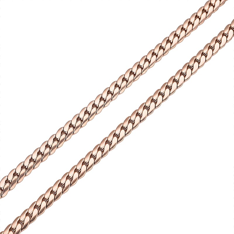 Curb Chain Lariat Necklace (18-29 Inches) in ION Plated RG Stainless Steel | Tarnish-Free, Waterproof, Sweat Proof Jewelry