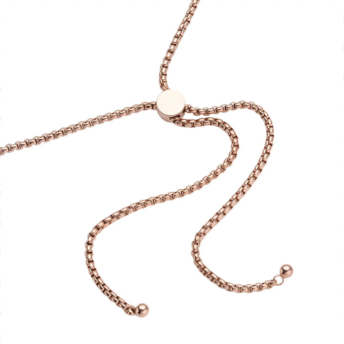 Curb Chain Lariat Necklace 18 Inches in ION Plated RG Stainless Steel image number 3